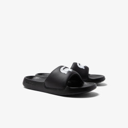 CLAQUETTES LACOSTE CROCO 1.0 FEMME EN SYNTHÉTIQUE NOIRES