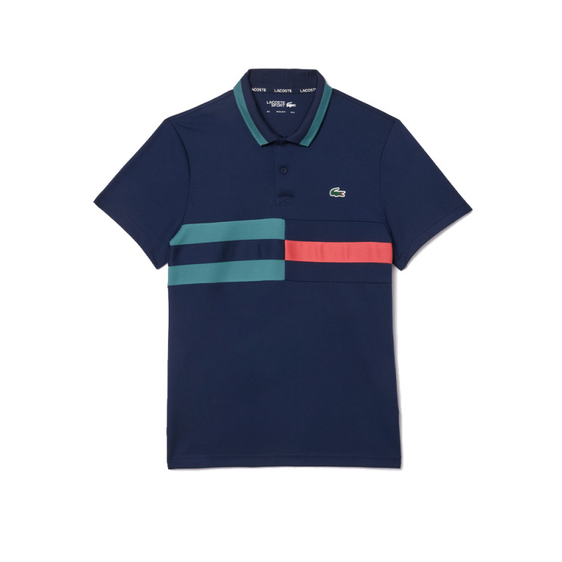 POLO LACOSTE TENNIS ULTRA-DRY AVEC RAYURES COLOR-BLOCK