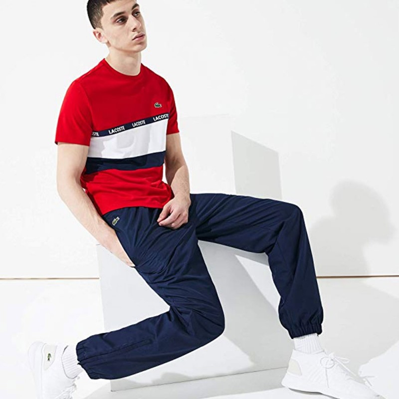 Pantalon De Jogging Uni Brillant Avec Plis Marqués Lacoste
