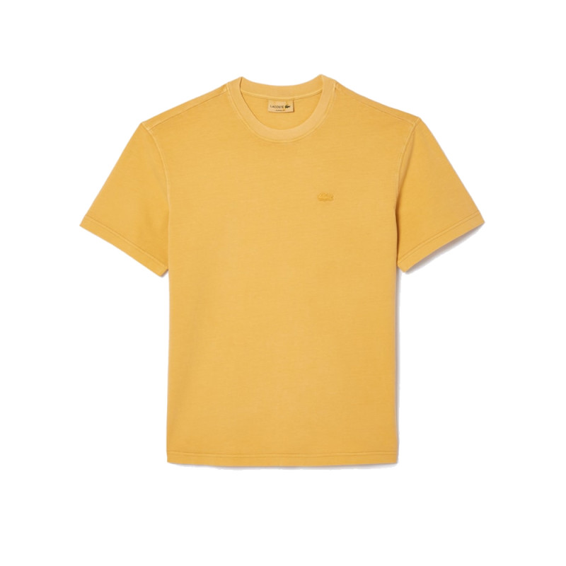 T-SHIRT LACOSTE EN JERSEY TEINTURE NATURELLE JAUNE