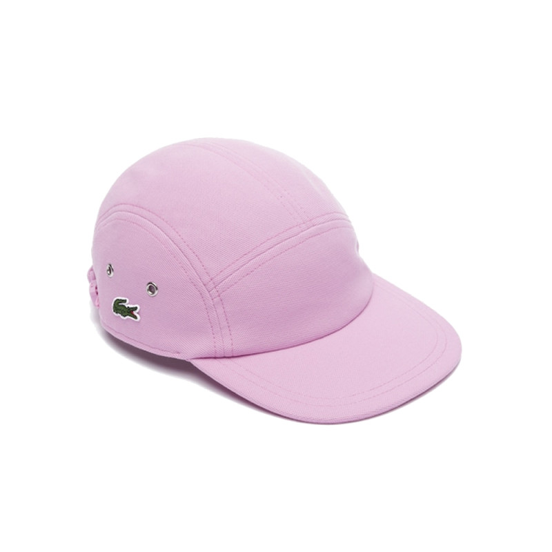 CASQUETTE GIROLLE UNISEXE UNIE LACOSTE EN PIQUÉ DE COTON BIOLOGIQUE ROSE BONBON