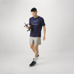 T-SHIRT MANCHES COURTES UNDER ARMOUR FOUNDATION BLEU MARINE