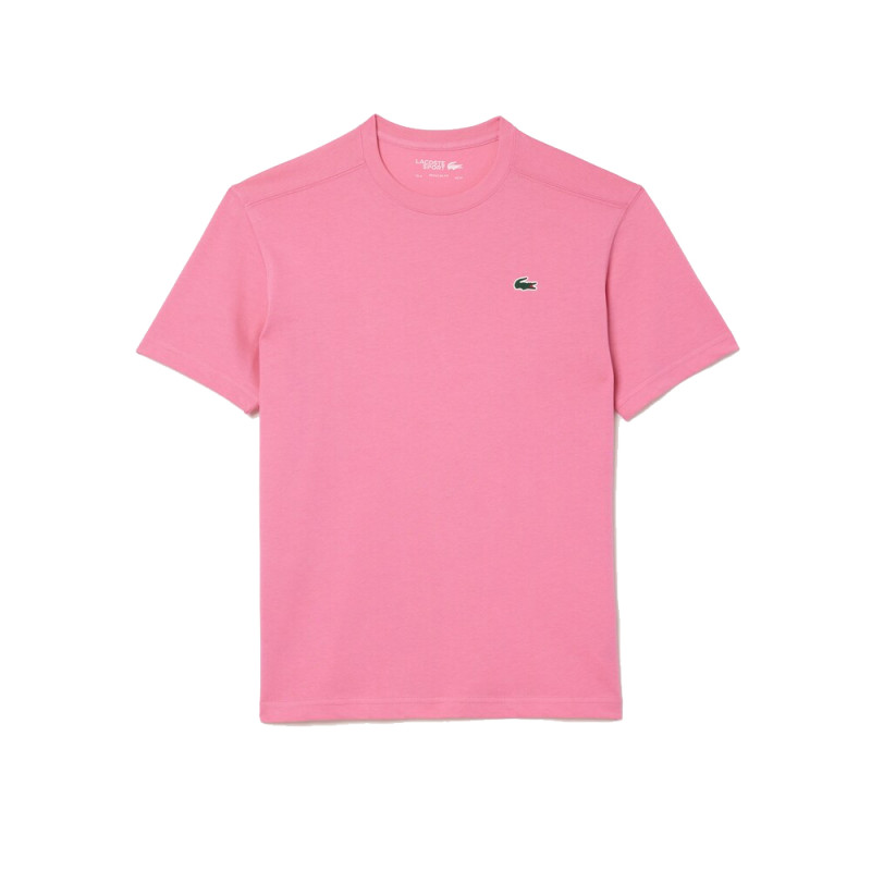 T-SHIRT ROSE LACOSTE TENNIS SPORT COL ROND EN COTON TECHNIQUE