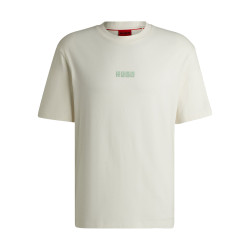 T-SHIRT HUGO DIQITEE BEIGE RELAXED AVEC GRANDS LOGOS AU DOS