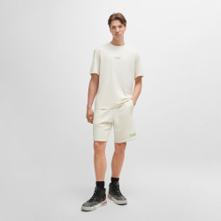 T-SHIRT HUGO DIQITEE BEIGE RELAXED AVEC GRANDS LOGOS AU DOS