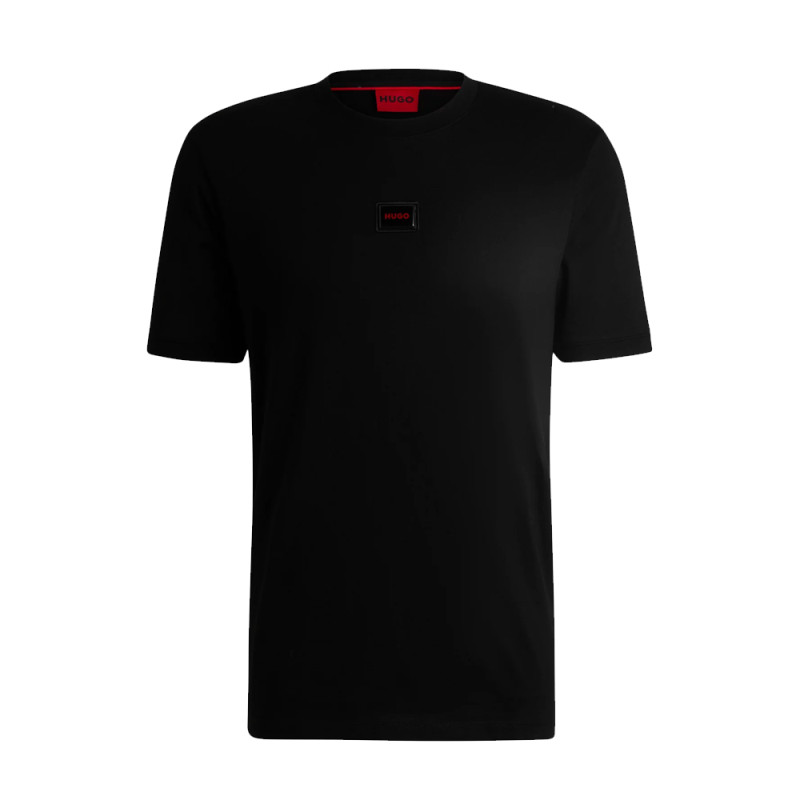T-SHIRT DIRAGOLINO-GEL HUGO NOIR AVEC ÉTIQUETTE LOGOTÉE