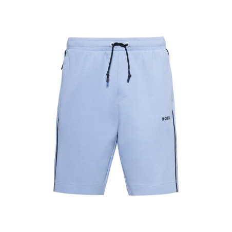 SHORT BOSS HEADLO 1 BLEU EN COTON STRETCH AVEC MOTIF ARTISTIQUE EMBOSSÉ