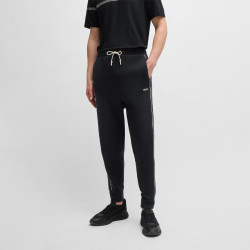 BAS DE SURVÊTEMENT EN COTON STRETCH BOSS HADIKO 1 NOIR AVEC MOTIF ARTISTIQUE EMBOSSÉ