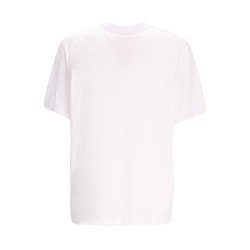 T-SHIRT EN JERSEY DE COTON HUGO DITROSO BLANC AVEC MOTIF ARTISTIQUE ÉTIQUETTE À BAGAGE
