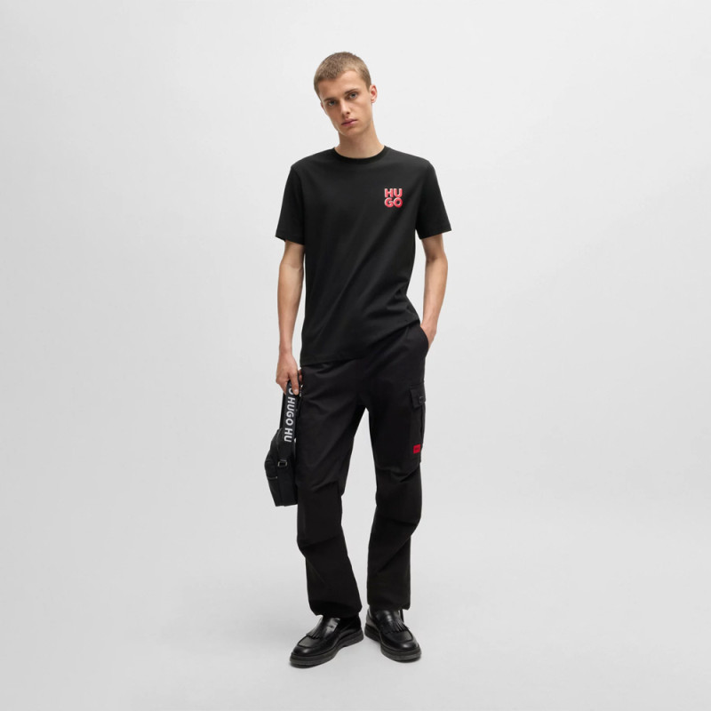 T-Shirt en jersey de coton Boss avec logo revisité imprimé Chez DMS