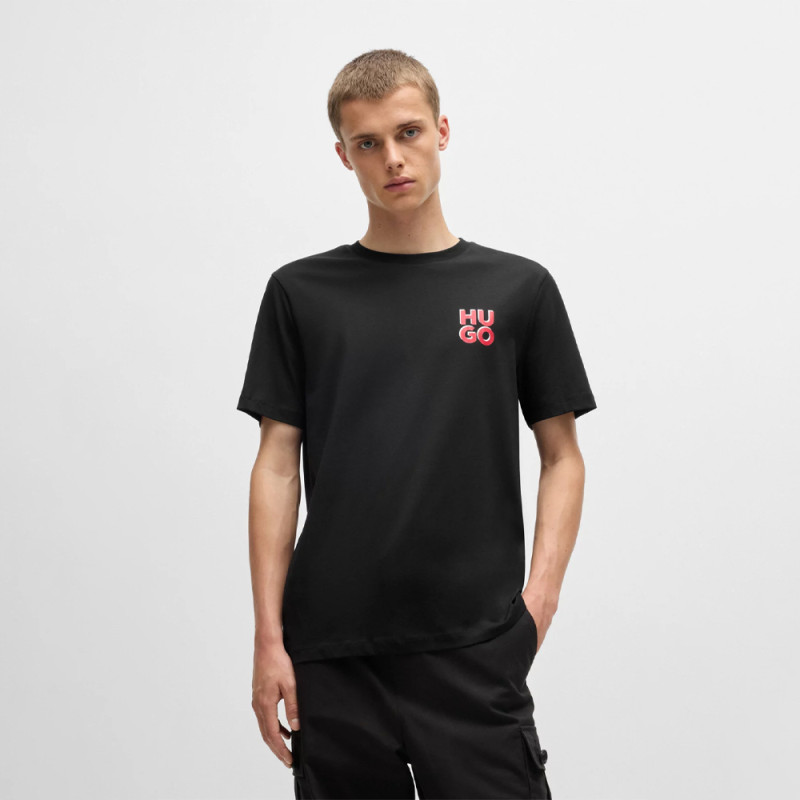 T-Shirt en jersey de coton Boss avec logo revisité imprimé Chez DMS