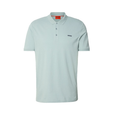 POLO REGULAR FIT VERT HUGO DONOS222 EN PIQUÉ DOUX AVEC LOGO CONTRASTÉ SUR LA POITRINE