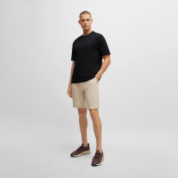 T-SHIRT NOIR BOSS COUPE DÉCONTRACTÉE EN COTON INTERLOCK AVEC COL LOGO TEE 7