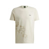 T-SHIRT BEIGE RELAXED FIT BOSS TEE JAGGED 2 AVEC LOGO CONTRASTANT