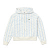 Sweat à capuche Lacoste beige monogramme