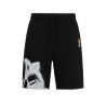 SHORT NOIR HUGO DIFLOWOS RELAXED EN COTON MÉLANGÉ AVEC MOTIF ARTISTIQUE À FLEURS