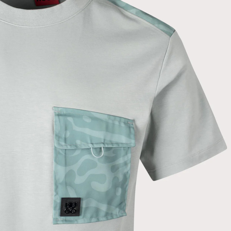 T-SHIRT DABIENO HUGO EN COTON VERT CLAIR