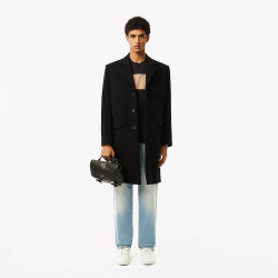 T-SHIRT LACOSTE COLOR-BLOCK EN JERSEY DE COTON NOIR ET BEIGE