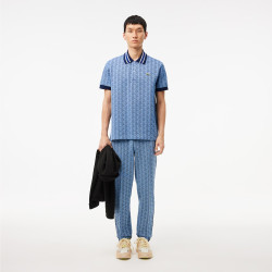 PANTALON DE SURVÊTEMENT LACOSTE PARIS JACQUARD MONOGRAMMÉ BLEU