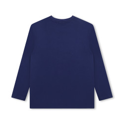 T-SHIRT BLEU MARINE MANCHES LONGUES HUGO ENFANT AVEC LOGO IMPRIMÉ