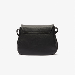 SAC A RABAT CITY COURT LACOSTE EN CUIR GRAINÉ NOIR