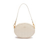 SAC OVALE MAHEKI LACOSTE EN CUIR EMBOSSÉ BEIGE