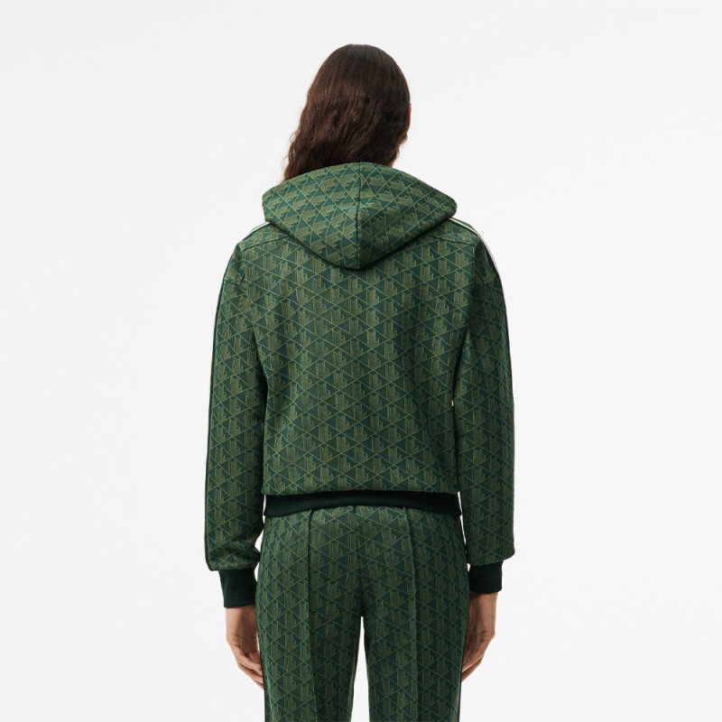 Sweatshirt à capuche Femme Lacoste jacquard Monogramme Chez DM'Sports