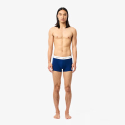 LOT DE 3 BOXERS COURTS LACOSTE COTON STRETCH BLEUS