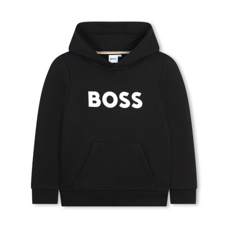 SWEAT À CAPUCHE NOIR BOSS ENFANT AVEC IMPRIMÉ LOGO