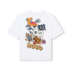 T-SHIRT BLANC À MANCHES COURTES AVEC IMPRIMÉ AU DOS HUGO ENFANT