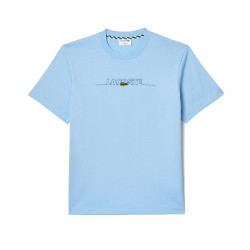 T-SHIRT LACOSTE BLEU PASTEL BRODÉ FABRIQUÉ EN FRANCE
