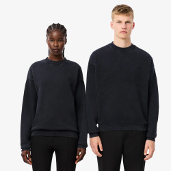 SWEATSHIRT LACOSTE LOOSE FIT EFFET DÉLAVÉ NOIR