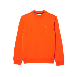 SWEATSHIRT HOMME LACOSTE EN MOLLETTON GRATTÉ DE COTON BIOLOGIQUE ORANGE