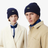 BONNET UNISEXE LACOSTE EN LAINE MARINE