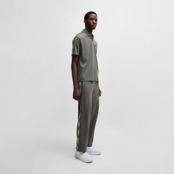 BAS DE SURVÊTEMENT EN MOLLETON DE COTON GRIS AVEC BANDES LOGOTÉES HUGO x RB DISHORTE_RB