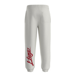 BAS DE SURVÊTEMENT BLANC GRIS EN MOLLETON DE COTON À DOUBLE LOGO HUGO DIOGOPANTE