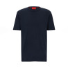 T-SHIRT REGULAR FIT BLEU MARINE EN COTON PIMA À LOGO CONTRASTANT HUGO DOZY