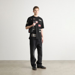 T-SHIRT OVERSIZE NOIR AVEC IMPRIMÉ HUGO X RB DRUVE_RB