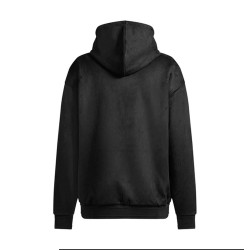 SWEAT NOIR À CAPUCHE RELAXED FIT ASPECT SUÉDÉ BOSS SLY SUEDE
