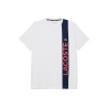 T-SHIRT LACOSTE SPORT BLANC ET BLEU MARINE ULTRA DRY MARQUAGE IMPRIMÉ