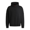 SWEAT À CAPUCHE RELAXED NOIR EN COTON STRETCH AVEC LOGO HUGO DAGARITO