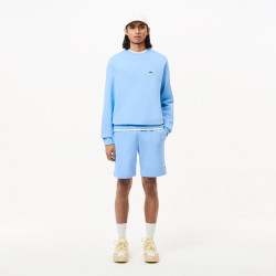 SWEATSHIRT HOMME LACOSTE EN MOLLETTON GRATTÉ DE COTON BIOLOGIQUE BLEU CIEL