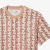 T-Shirt Lacoste en coton Monogramme Beige et Marron Chez DM'Sports Lyon