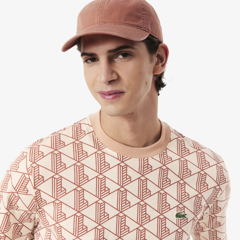 T-Shirt Lacoste en coton Monogramme Beige et Marron Chez DM'Sports Lyon