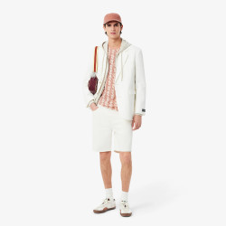 T-SHIRT LACOSTE EN COTON MONOGRAMME BEIGE ET MARRON