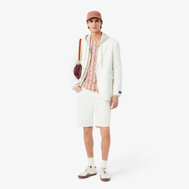 T-Shirt Lacoste en coton Monogramme Beige et Marron Chez DM'Sports Lyon