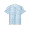 T-SHIRT LACOSTE EN COTON MONOGRAMME BLEU CIEL