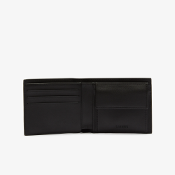 Portefeuille moyen Lacoste FG en cuir Noir