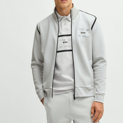 Sweat Zippé BOSS Skaz Tape – Gris Clair – Homme