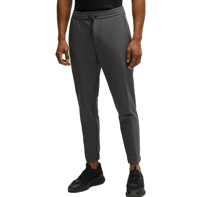 Pantalon BOSS T_Flex – Tissu Stretch Déperlant & Séchage Rapide – Gris Foncé – Homme